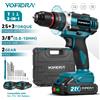 Yofidra Trapano elettrico a percussione YOFIDRA 25+3 livelli di coppia, portatile, senza fili, 3 in 1, per lavorazione del legno, compatibile con batteria Makita 21V.