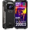 FOSSiBOT F115 Ultra Primo Telefono Rugged a Visione Tripla al Mondo, 36GB(12+24)RAM+256GB, Android 16, 20000mAh, Fotocamera Visione Notturna 64MP