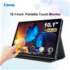 UNEW Monitor portatile Unew Premium da 10,1 pollici 1920x1200 con touchscreen, display IPS, custodia in pelle, VESA 75*75mm per cellulari con Type-C e HDMI
