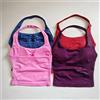 NCLAGEN Impact Halter Top da donna con schiena scoperta, senza cuciture, lungo, imbottito, per yoga, fitness, allenamento, corsa, abbigliamento sportivo