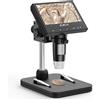 Elikliv Microscopio Digitale Elikliv EDM4 con Schermo LCD da 4.3" per Riparazioni Elettroniche, Ingrandimento 1000x, Luce LED, Compatibile con PC Windows
