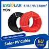 NONE Cavo Fotovoltaico 4mm² 6/10/16mm² per Connessione PV, Nero Rosso, Prolunga per Pannello Solare, Filo Solare in Rame Stagnato 12/10/8/6AWG