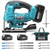 Seesii Seghetto Alternativo Elettrico Brushless SEESII 3500 SPM, Sega a Gattuccio a Batteria con Lama Regolabile, Velocità Variabile, Utensile per Lavorazione del Legno, 4 Impostazioni Orbitali