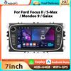 podofo Autoradio Podofo 7'' 4+64G per Ford Focus II/S-Max/Mondeo 9/C-Max 2008-2011, lettore multimediale con WIFI, GPS, Carplay, Android Auto e RDS
