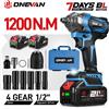 ONEVAN Avvitatore elettrico a impulsi ONEVAN 1200N.M senza spazzole, senza fili, da 1/2 pollice, per riparazione auto, compatibile con batterie Makita.