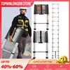 BRIEFNESS Scala Telescopica in Acciaio Inox 2,6/3,2/3,8M, Pieghevole ed Estensibile, Antiscivolo, Portatile, per Uso Domestico, Riparazioni e Pulizia Finestre