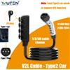 WUFEN V2L Discharger con Spina Schuko, Supporto V2L Tipo 2 per MG, BYD, SERES 5, Geely, ZEEKR, LYNK&CO, Chery, DEEPAL, GWM - Scarica per Auto Tipo 2