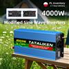 TATALIKEN Inverter 4000W da 24V a 220V con Voltmetro Digitale e Controllo Temperatura per Ventilatore, Fotocamera, Laptop, Ricarica Auto e Camion