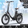 ONESPORT Bicicletta Elettrica ONESPORT OT16-2 con Motore Brushless 250W, Batteria al Litio Rimovibile 48V17AH, Pneumatici Fat da 20 Pollici per Tutti i Terreni