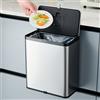 NONE Bidone per Compostaggio da Cucina 8L, Contenitore per Rifiuti Sospeso con Coperchio in Acciaio Inox per Ante di Mobili da Cucina