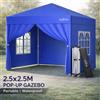 Loefme Gazebo Pop-Up LOEFME 2,5x2,5M, Tenda da Giardino Pieghevole Impermeabile con 4 Pareti Laterali, Riparo Solare per Campeggio