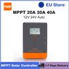 PowMr Regolatore di Carica Solare MPPT 20A 30A 40A 12V 24V con Display LCD, Adatto per Batterie LifePO4, Camper, Barche, Casa