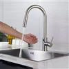 DQOK Rubinetto da Cucina Smart Senza Contatto con Sensore a Infrarossi, Nero/Nichel, Miscelatore Acqua a Infrarossi