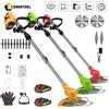 CONENTOOL Tagliaerba Elettrico Multifunzione 21V Pieghevole con 5 Lame, Macchina per Diserbo Compatibile con Batteria Makita 18V