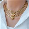 MECYLIFE Collana con Cuore in Zirconia Cubica, Elegante Collana in Acciaio Inossidabile Placcato Oro 18K, Gioielli Resistenti all'Ossidazione