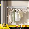 Warmom Stendibiancheria a parete pieghevole e retrattile 5/8 Rods, porta asciugamani per bagno, lavanderia, interni/esterni