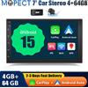 MOPECT Autoradio Universale 7 Pollici Doppio DIN Android 15 CarPlay 4+64G GPS Navigatore Touch Screen Bluetooth AM/FM SWC+DAB&AHD