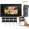 TMEZON MZ-710 Videocitofono WiFi a 2 Fili con Monitor Touchscreen da 7 Pollici 1080P, Sblocco 4-in-1 tramite APP/Swipe/Carta, Compatibile con App Tuya