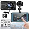NONE Telecamera da cruscotto per auto FHD con visione notturna anteriore, laterale e posteriore, registrazione in loop e kit di cablaggio.
