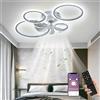 Yopyuenn Ventilatore Da Soffitto Con Illuminazione, Plafoniera A LED Con Ventilatore E Telecomando Per App, Plafoniera Dimmerabile Da 96 W, Luce Temporizzata Per Ventilatore Per Soggiorno Camera Da Letto