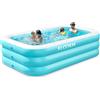 Sloosh Piscina gonfiabile Sloosh 130 x 72 x 22 pollici per adulti con sedute, resistente e spessa, fuori terra, per giardino, prato, feste.