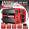 FLAMEZUM Inverter di Potenza a Onda Sinusoidale Pura DC 12V 24V AC 230V 4000W Nominale 8000W di Picco con LCD, Telecomando, USB Type-C per Auto e Campeggio Off-Grid