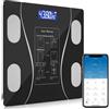 NONE Bilancia Smart Don Feliz con App, Bilancia Multifunzione da Bagno con Misurazioni, Schermo LCD, Bluetooth, Include Pi