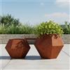 NONE Set di 2 Fioriere in Acciaio Inossidabile 75x75x60 cm per Esterni, Giardino e Terrazza, per Piante e Fiori