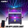 YUERLT 5W APP iOS/Android Bluetooth Laser Light Animation Beam Scanner RGB Proiettore DMX512 Effetto Luce per DJ Discoteca Matrimoni