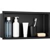 Nicchia doccia integrata, antiruggine e impermeabile, finitura nero lucido opaco/bianco, mensola portaoggetti per bagno