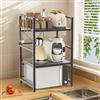 NONE Organizzatore per Microonde Espandibile a 2/3 Livelli, Organizzatore da Banco Antiruggine per Microonde, Scaffale per Cucina, Altezza Regolabile