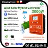 VESDAS Regolatore ibrido solare-vento MPPT da 3KW 12V/24V/48V con Bluetooth, display LCD, utilizzo a piena carica della batteria per pannelli solari o generatore eolico