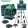 Yofidra Livella Laser 4D YOFIDRA a 16 Linee, Autolivellante, Raggio Verde Ultra Potente, 360° Orizzontale e Verticale, Compatibile con Batteria Makita 18-21V