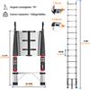 NONE Scala Telescopica 4.4M/14.4FT con Ganci Staccabili, Capacità Massima 150KG, Scala Estensibile Multiuso