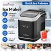LOEFME Macchina per il Ghiaccio Portatile 12kg/24h con Autopulizia, Capacità 1.4L, 2 Misure di Cubetti, per Casa, Cucina, Feste, Camper