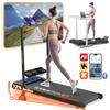 RAMYPOKET Tapis Roulant Elettrico Domestico con Inclinazione 12%, LED e APP, Pieghevole, 1-12 km/h, Capacità 150 kg, 2,5 HP