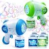 NONE Sloosh 2 Pistole per Bolle di Sapone per Bambini con 4 Bottiglie di Soluzione, Macchina Automatica per Bolle con 8 Fori, Giocattolo Estivo per Bambini, Regalo di Compleanno