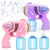 NONE Sloosh Kit Pistola Automatica per Bolle di Sapone, Confezione da 2, con 2 Bottiglie di Soluzione per Bolle, Ideale per Feste per Bambini e Regali di Compleanno