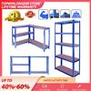 EMDTOOL Scaffalature Robuste BLU, Unità di Scaffalatura in Acciaio, 5 Ripiani, Senza Viti per Garage, Magazzino, Ripostiglio, 875 kg, 180x90x40cm