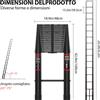 NONE Scala telescopica da 6,2 m con ganci, scala telescopica pieghevole in alluminio multiuso da 20,3 piedi, scala pieghevole, scala allungabile