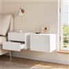 WOLTU Set di 2 Comodini Moderni da Parete con Cassetto per Camera da Letto e Soggiorno