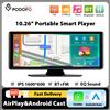 Podofo Lettore Smart con Schermo HD da 10.26 Pollici, Supporto CarPlay Wireless, Android Auto, Telecamera CVBS, BT, EQ, Lettore Smart Portatile