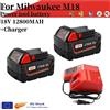 Ddadache Batteria per Utensili Elettrici Milwaukee M18, Caricabatterie, BR, XC, 18V, 6000mAh M18B5, 48-11-1860, Batteria 18650 Integrata