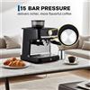 acekool Macchina da Caffè Semi-Automatica 15 Bar con Macinacaffè a 30 Livelli, Serbatoio Rimovibile da 1,5L, Macchina Professionale per Casa, Caffetteria e Barista