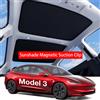 MIYOKAKING Parasole per Tetto Tesla Model Y e Model 3 2026, Clip Magnetica, Riflettente al Calore, Accessori per Tetto in Vetro, Nero Blu