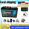 Ddadache Batteria LiFePO4 24V 150Ah con BMS integrato da 200A, oltre 8000 cicli, perfetta per camper, solare, nautica, overland/van