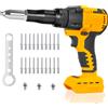 LaiPuDuo Pistola Rivettatrice Elettrica Brushless 2.4-4.8mm, Utensile Automatico Senza Fili per Rivetti in Alluminio, Riparazione Auto per Batteria Dewalt 20V
