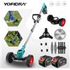 YOFIDRA Tagliaerba Elettrico 6 Pollici 12000RPM, Trimmer Pieghevole 100-135cm, Attrezzo da Giardino per Potatura e Taglio, Compatibile con Batteria Makita