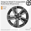 MOTENIO Set di 4 Copricerchi per Tesla Model Y Juniper 2025-2026, 19 Pollici, Stile Knife, Coprimozzo Completo per Auto