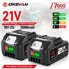 ONEVAN Batteria agli ioni di litio ricaricabile ONEVAN da 15000 mAh ad alta capacità per trapano elettrico senza spazzole per batteria Makita 18V.